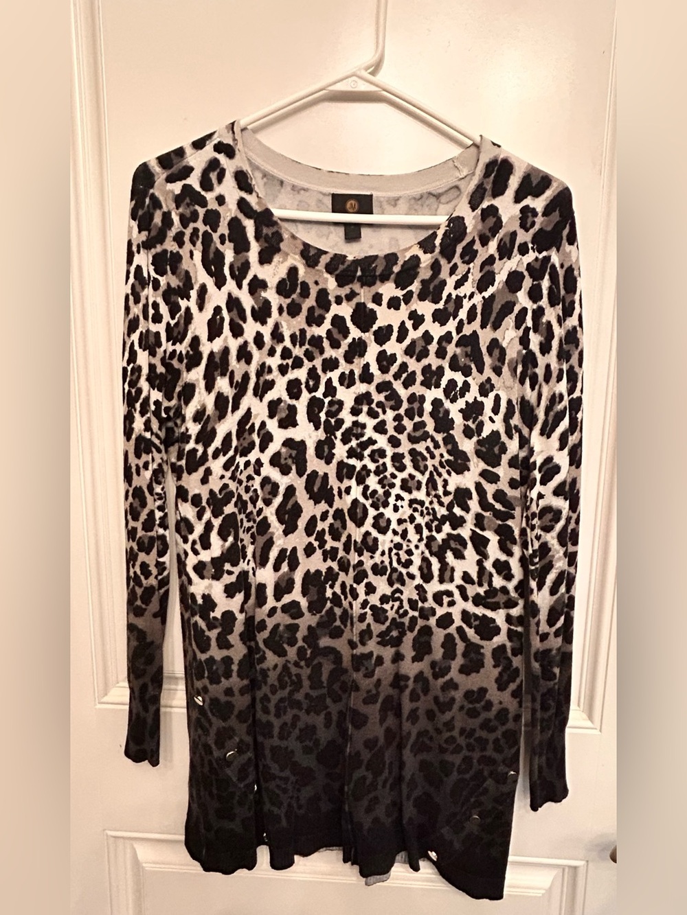 JM Collection Leopard Print Ombré Long Sleeve Top -